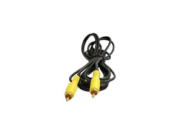 Videokabel, RCA /RCA,  han/han  5 m. Komposit videokabel, Gule plugger 